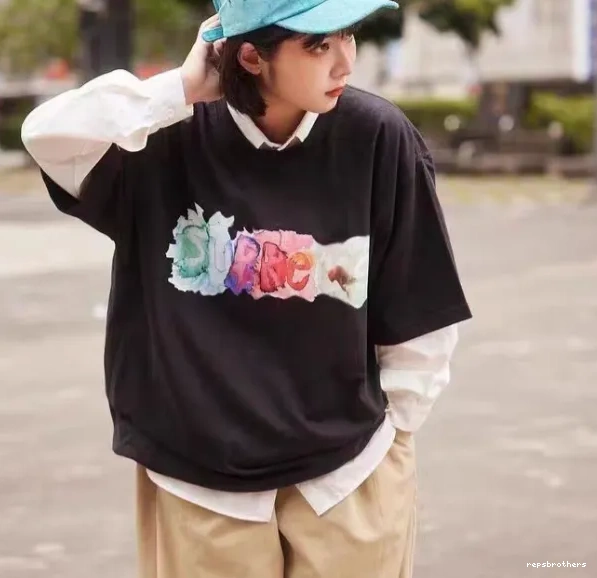 and XL 23SS M T-shirt Short sleeved WATERCOLOR Black Ink Color White Watercolor L Letter S TEE 0613